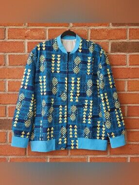 Blue & Gold Unisex Bomber Jacket